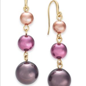 Charter Club graduated drop pearl earrings